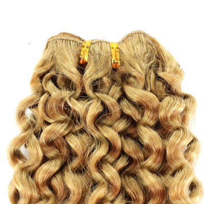 Tressen Weft-Hairweave-Weave-lockig-blond-lockig-Extensions